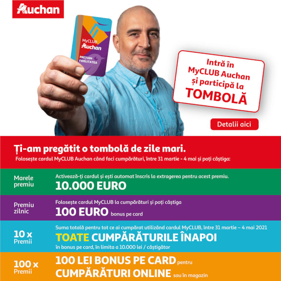 Cardul MyCLUB Auchan vine cu oferte și o tombolă